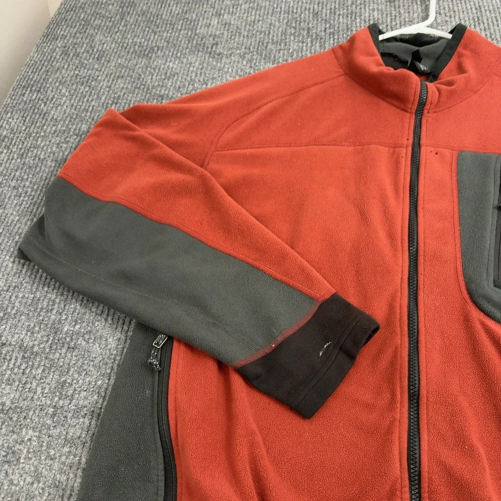 Mountain Hardwear Fleece Jacket Mens XL Red Grey Polyester Full‎ Zip Gorpcore